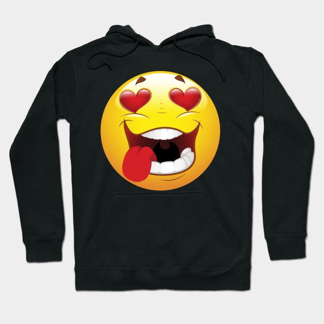 In Love Smiley Face Emoticon Hoodie by allovervintage